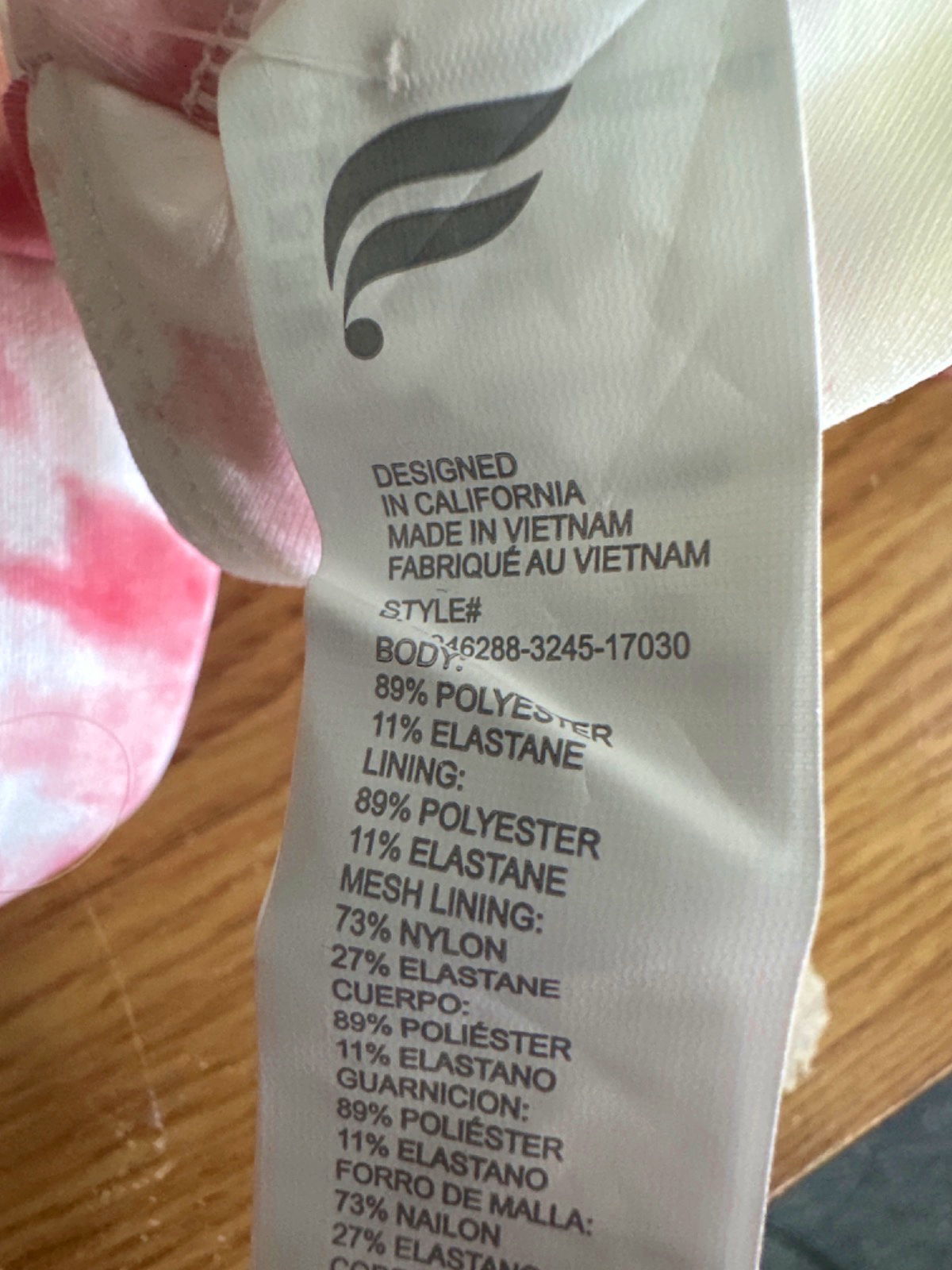 Fabletics Pink/White Oasis Twist-Front Sports Bra UK S