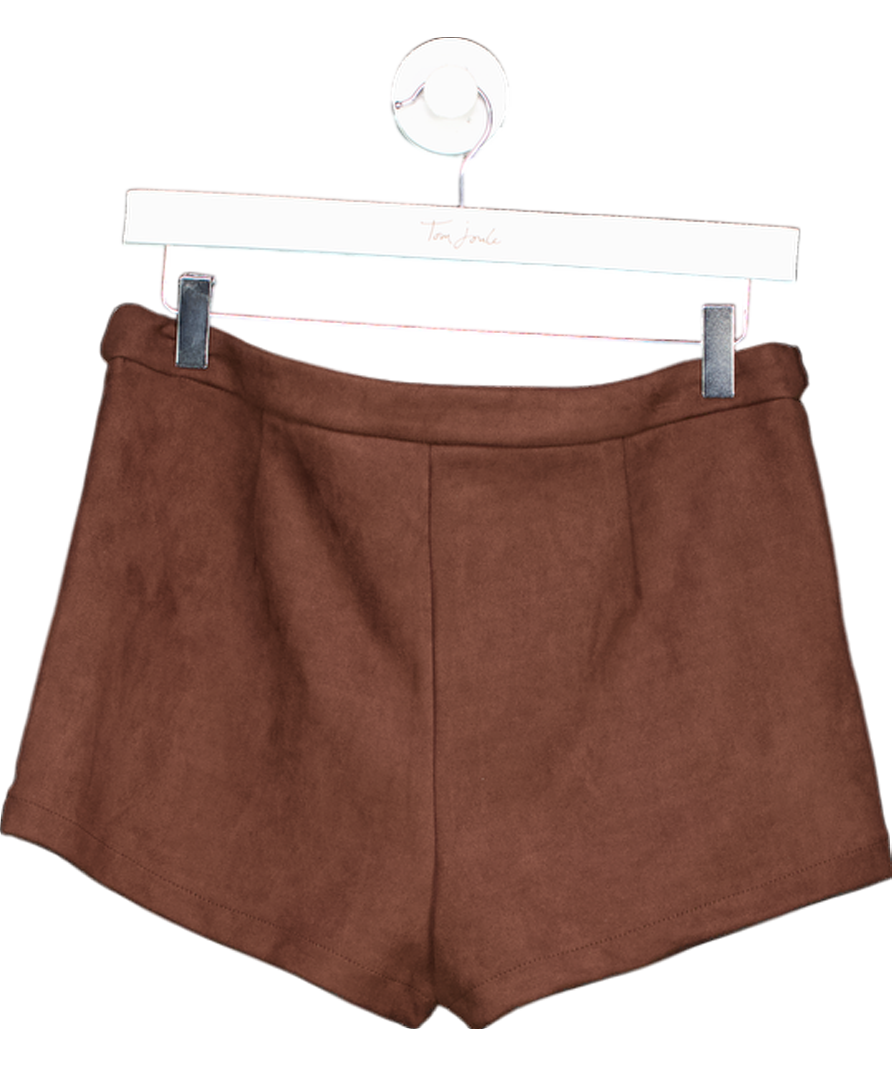New Look Brown Faux Suede Shorts UK 10