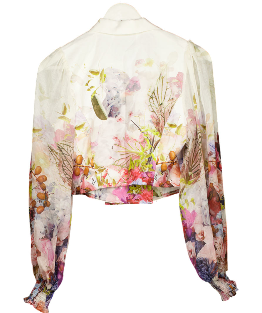 Fashion Nova White Secret Garden Blazer - White/combo UK XS