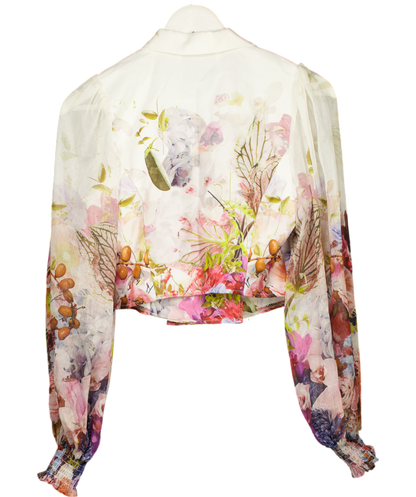 Fashion Nova White Secret Garden Blazer - White/combo UK XS