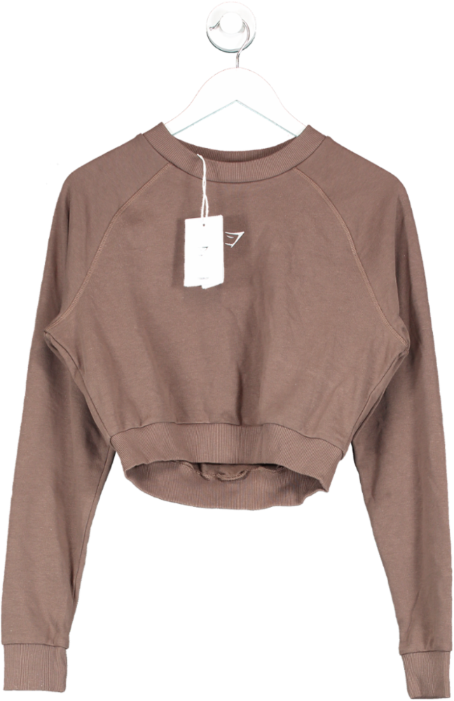 gymshark Brown Training Cropped Sweater BNWT UK S