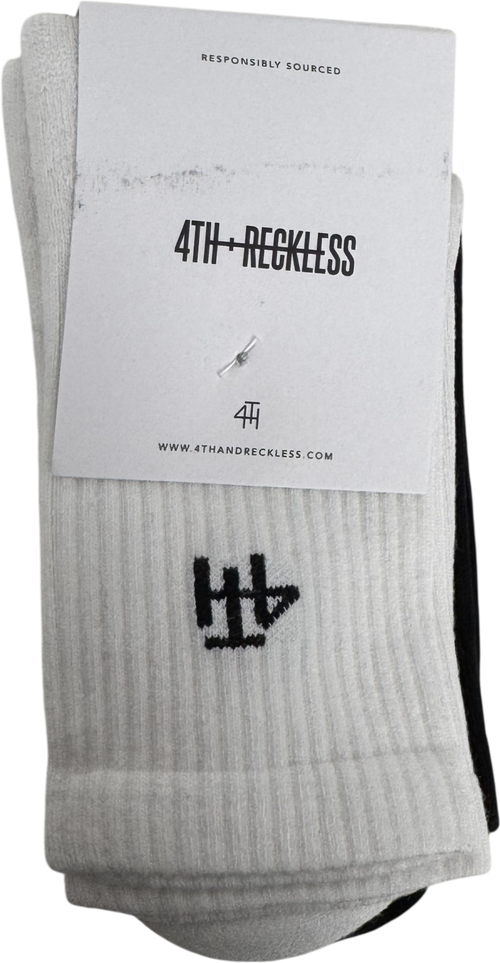 4th Reckless White & Black Multipack 4th Branded Socks One Size