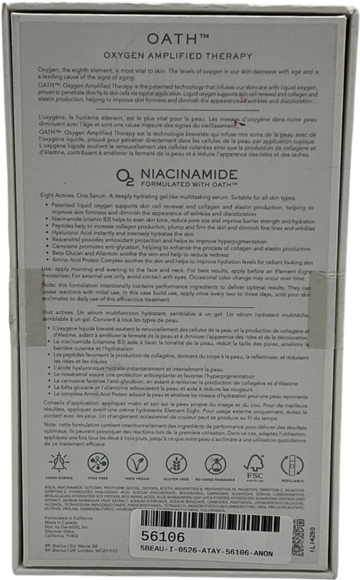 element eight O2 Niacinamide Eight Active Serum 30ml