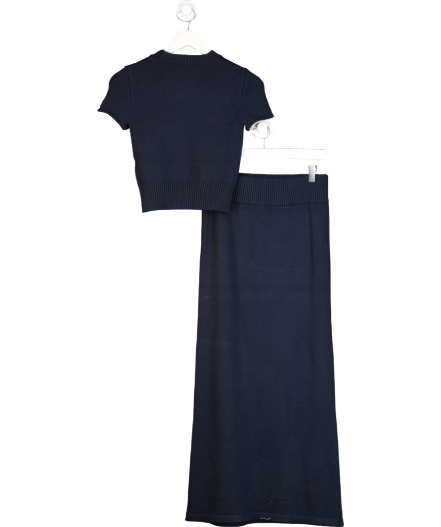4th & Reckless Blue Navy Knitted Maxi Skirt- Sandi & Navy Knitted Short Sleeve Top- Sandi UK 8