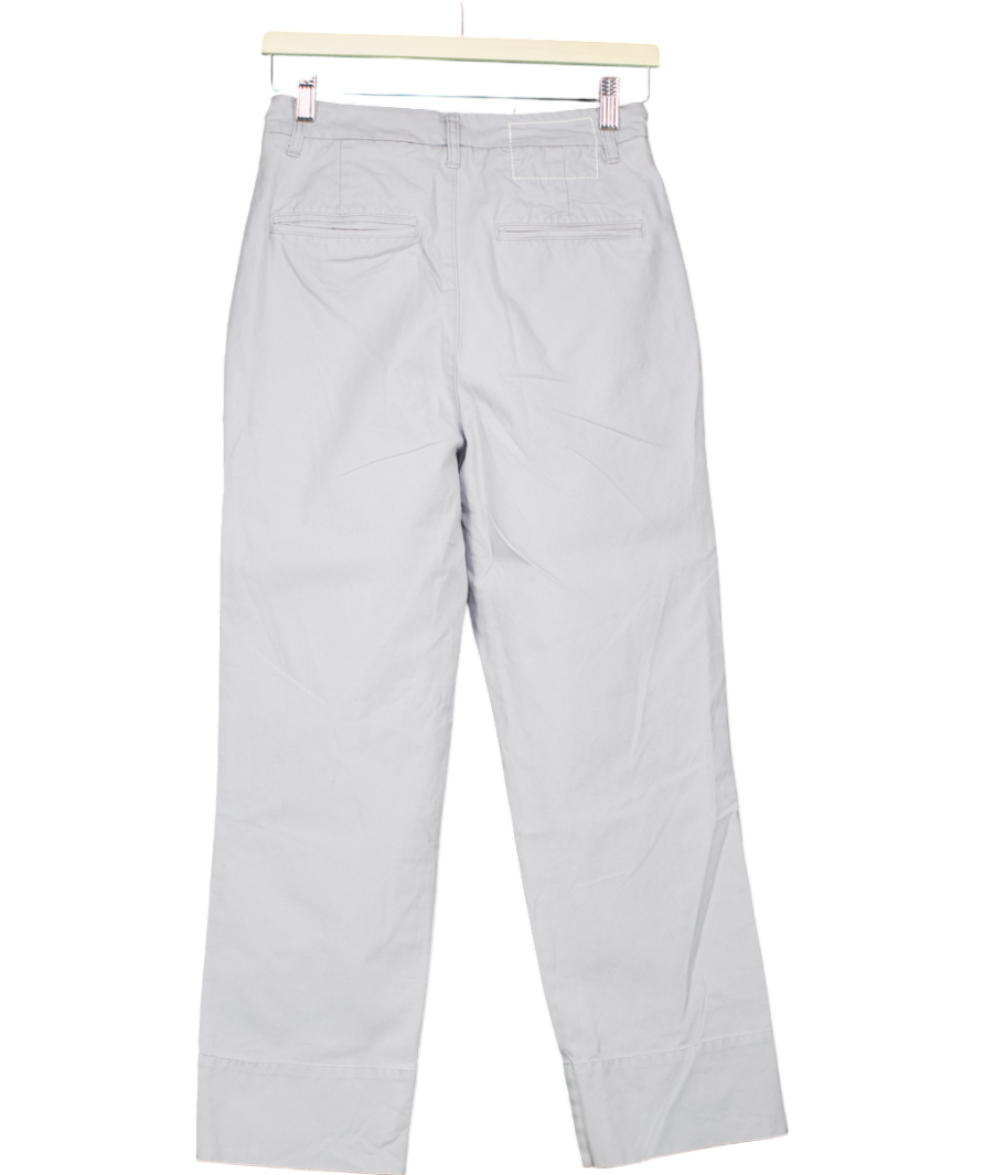 Bassike Blue Straight Leg Cotton Trousers UK 6