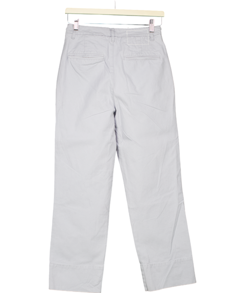 Bassike Blue Straight Leg Cotton Trousers UK 6
