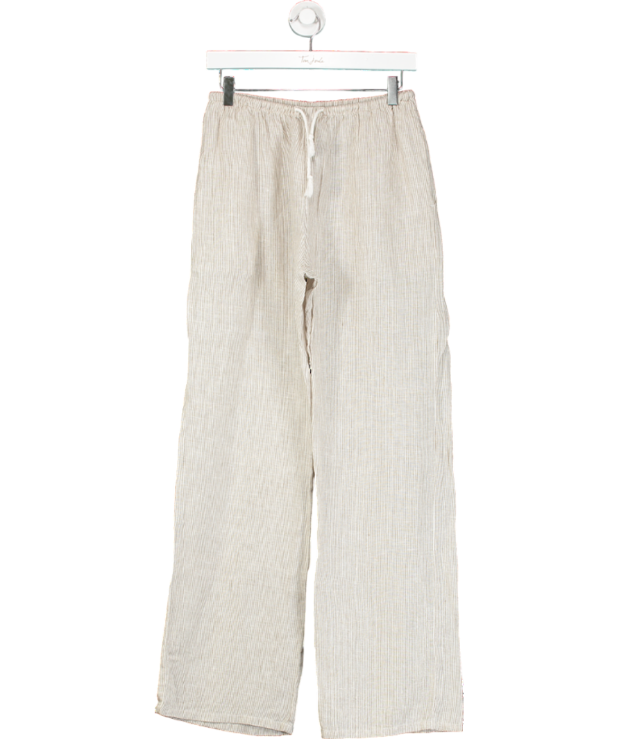Brandy Melville Beige Anastasia Linen Trousers UK XS/S