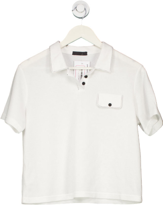 Dazy White Textured Polo Shirt