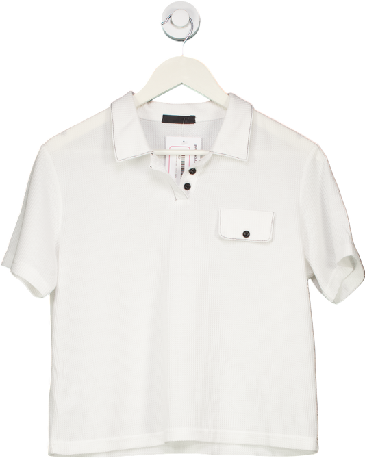 Dazy White Textured Polo Shirt