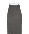 Oak + Fort Grey Ribbed Knit Midi Skirt UK M