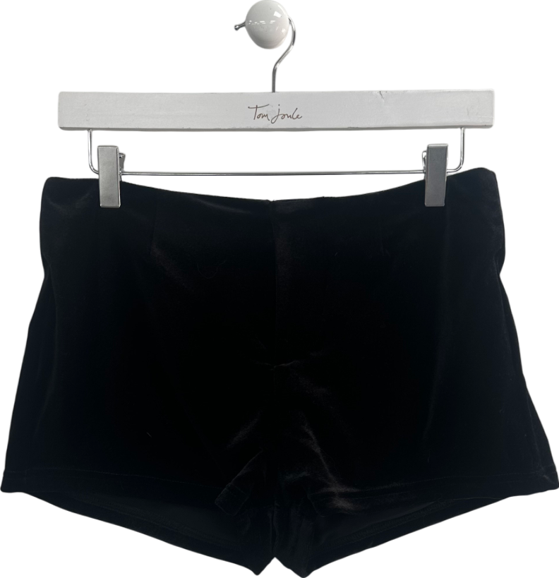 White Fox Velvet Black Shorts UK L