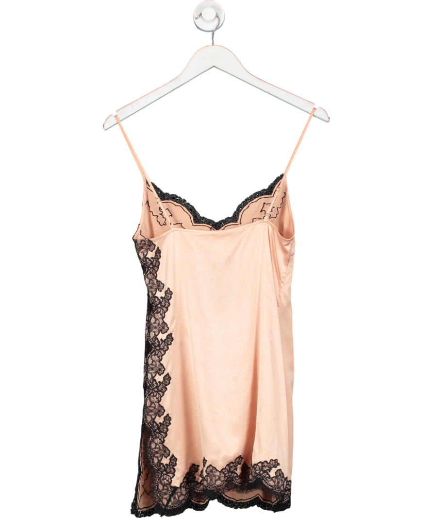 Agent Provocateur Amelea Powder Pink Short 100% Stretch Silk And Lace Slip Sz2 UK 8