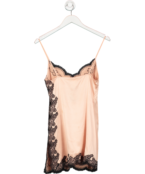 Agent Provocateur Amelea Powder Pink Short 100% Stretch Silk And Lace Slip Sz2 UK 8