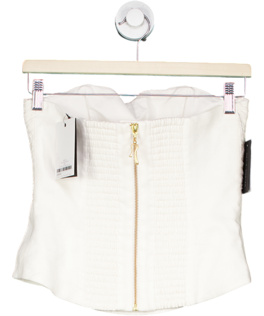 Aje Cream Oriel Ruched Bustier UK 8