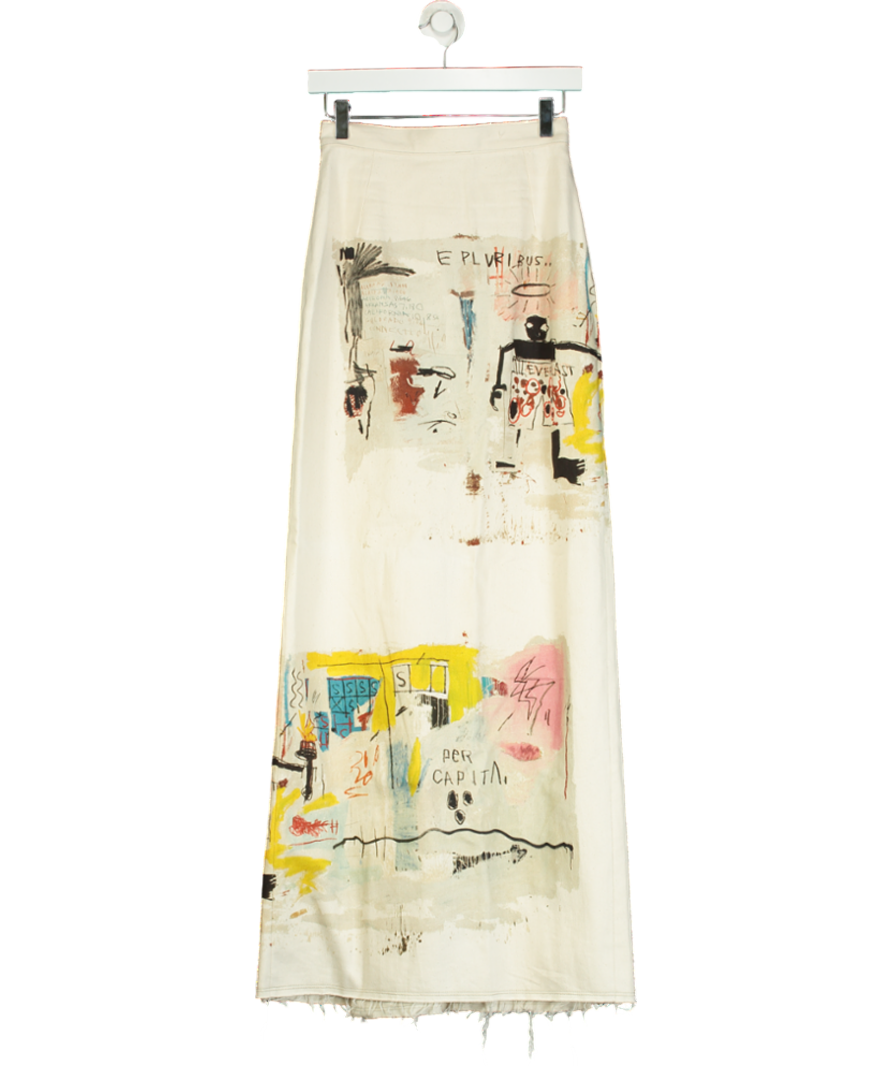 H&M Studio Beige Denim Skirt / Light Beige/basquiat UK XS