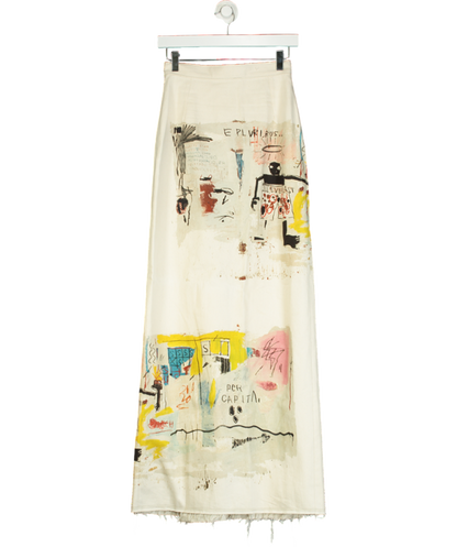 H&M Studio Beige Denim Skirt / Light Beige/basquiat UK XS