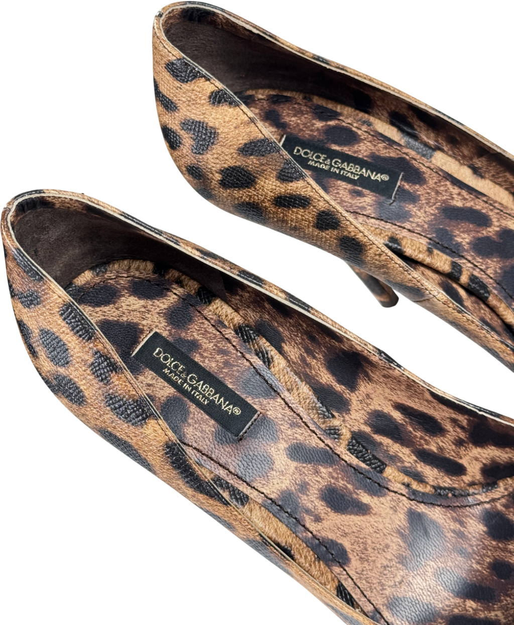DOLCE & GABBANA Brown Leopard-print Heeled Pumps UK 6 EU 39 👠