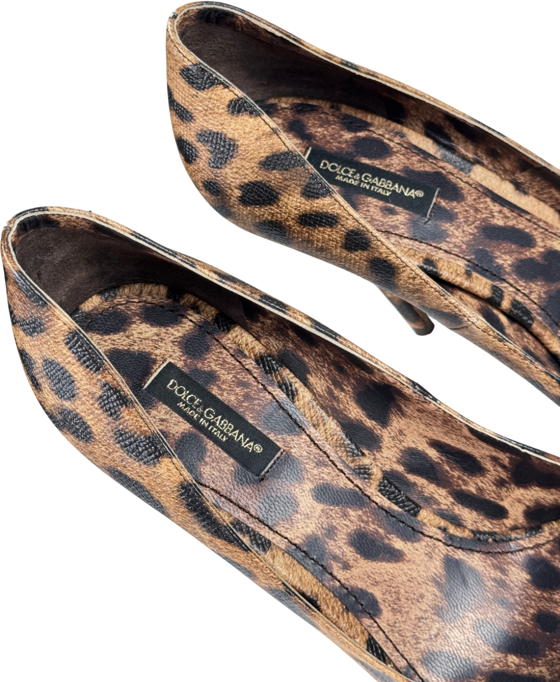 DOLCE & GABBANA Brown Leopard-print Heeled Pumps UK 6 EU 39 👠