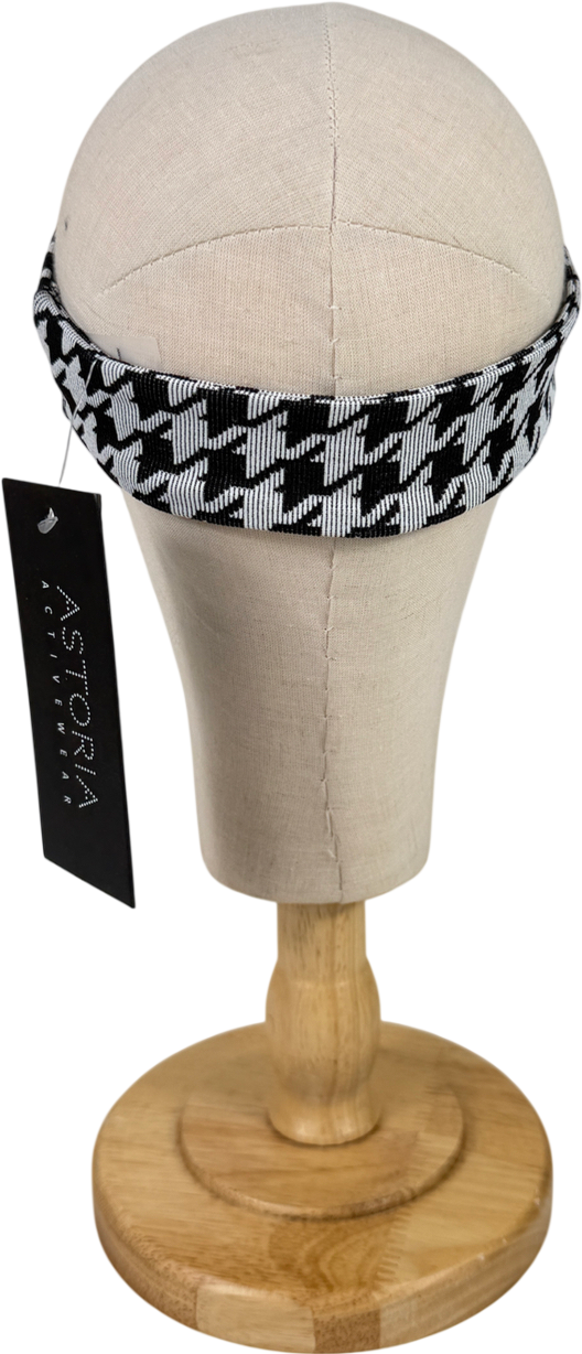 Astoria Activewear Black Seamless Knit Headband - Black/grey Houndstooth