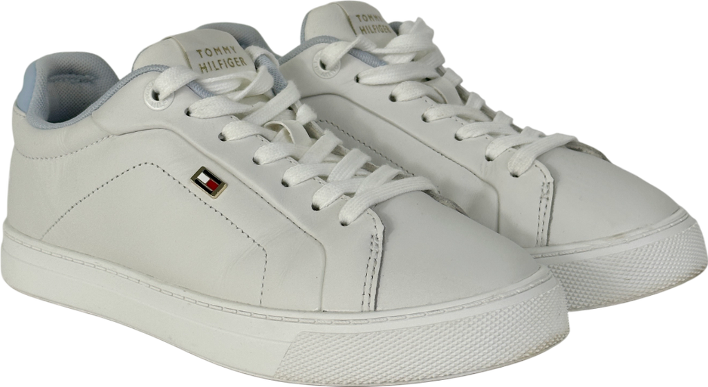 Tommy Hilfiger White Leather Colour-pop Trainers UK 3.5 EU 36.5 👠