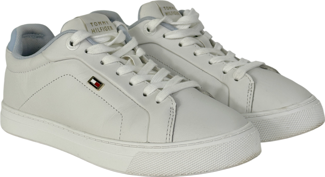 Tommy Hilfiger White Leather Colour-pop Trainers UK 3.5 EU 36.5 👠