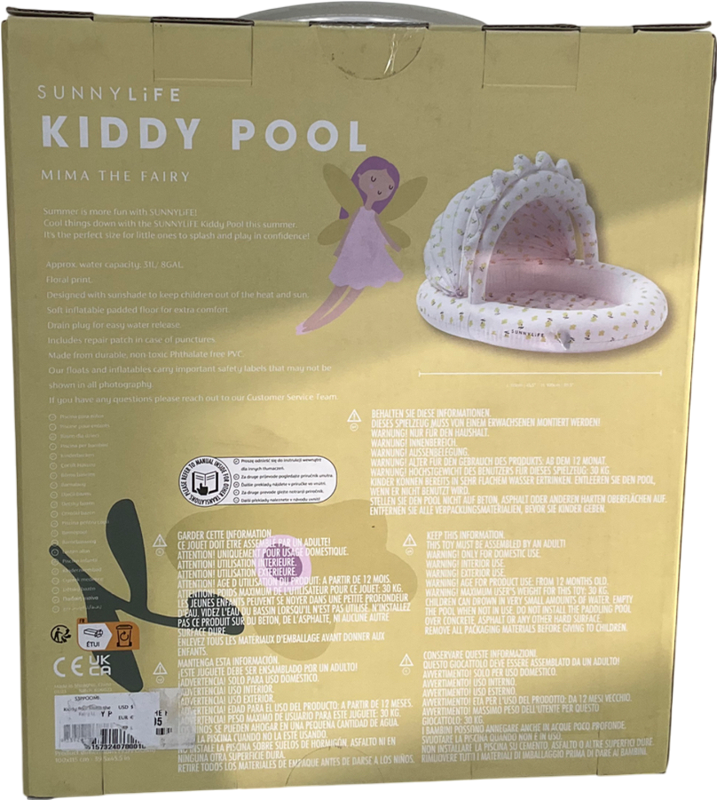 SunnyLife White Mima The Fairy Kiddy Floating Pool with Sunshade