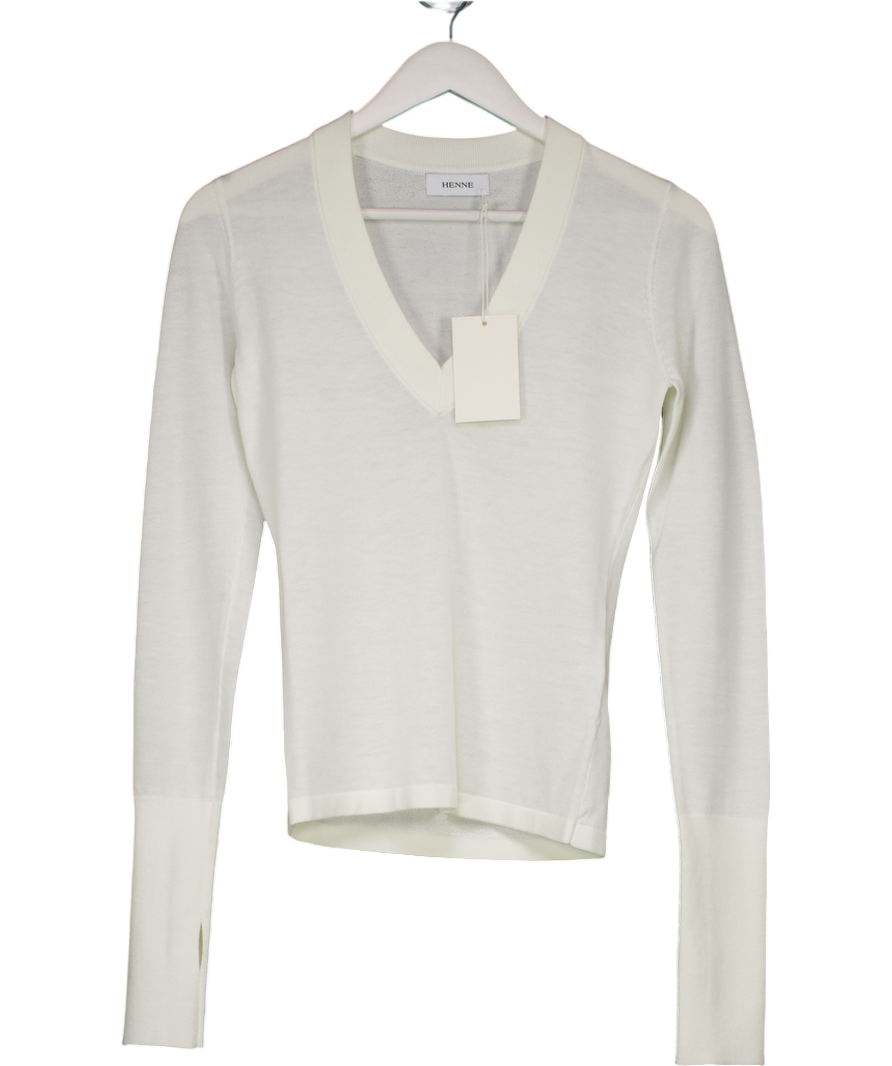Henne White Aveline Knit Top UK S
