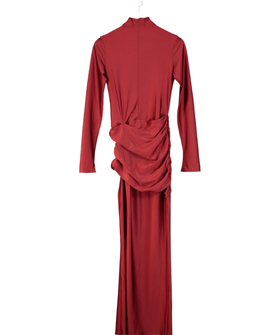 Silvia Astore Red Nora Dress In Plum Lycra UK S