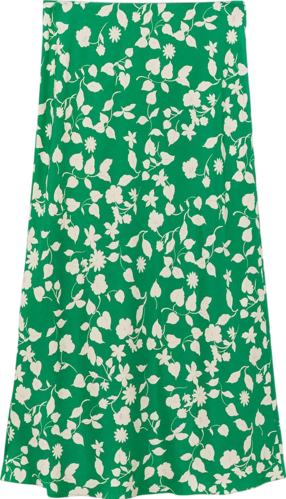 MANGO Green Printed Long Skirt UK S