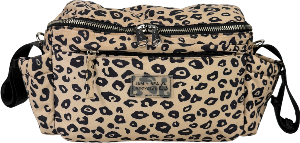 Jem + Bea Cream Eco Stroller Organiser, Leopard One Size