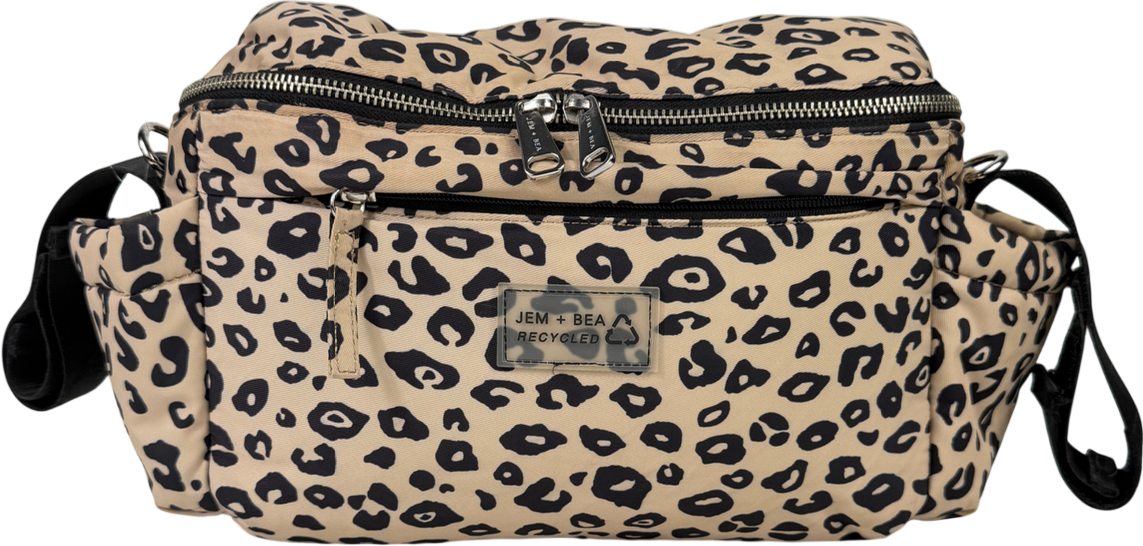 Jem + Bea Cream Eco Stroller Organiser, Leopard One Size