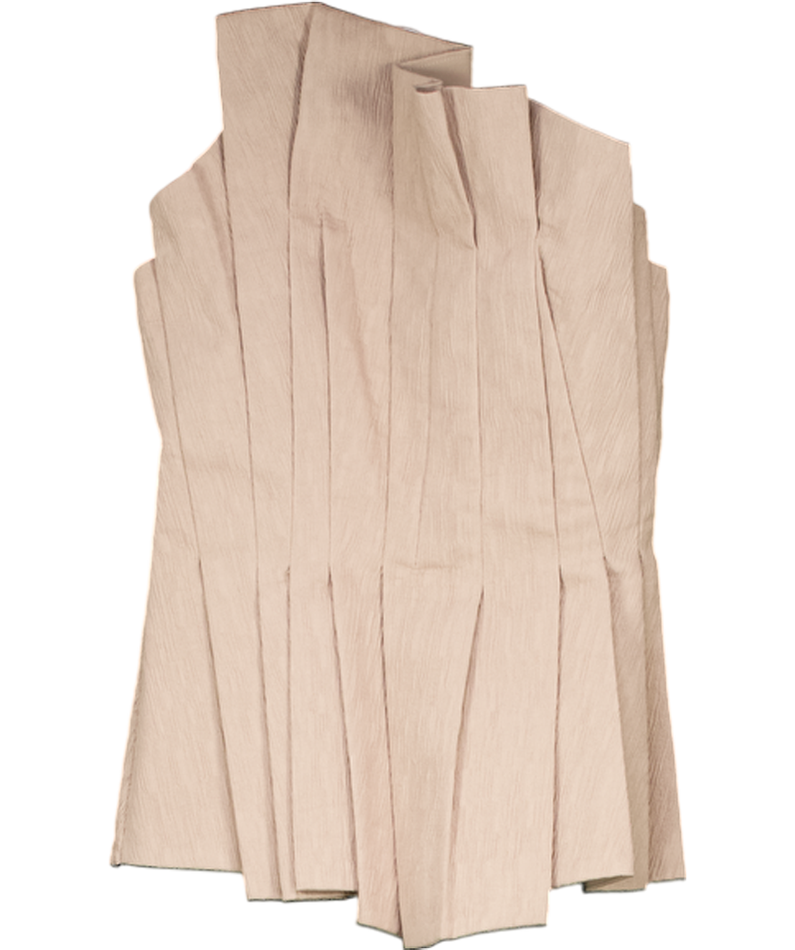 NA-KD X Lydia Tomlinson Beige Asymmetric Volume Top UK 6