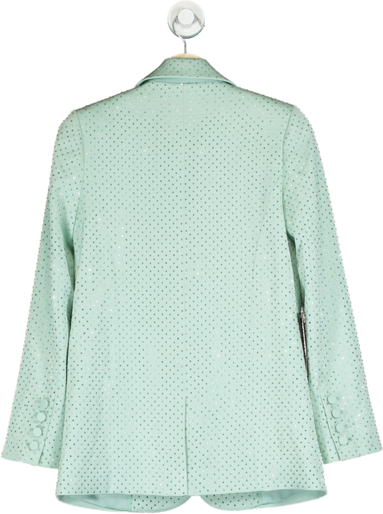 Nadine Merabi Mint Green Crystal Embellished Blazer UK XS