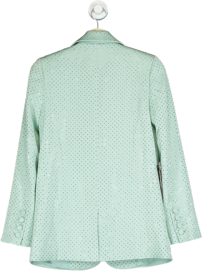 Nadine Merabi Mint Green Crystal Embellished Blazer UK XS