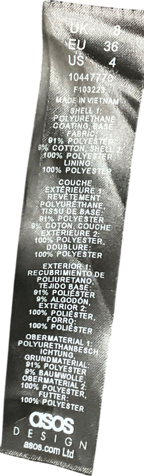 ASOS Black Brave Shearling Long Coat In Brown UK 8