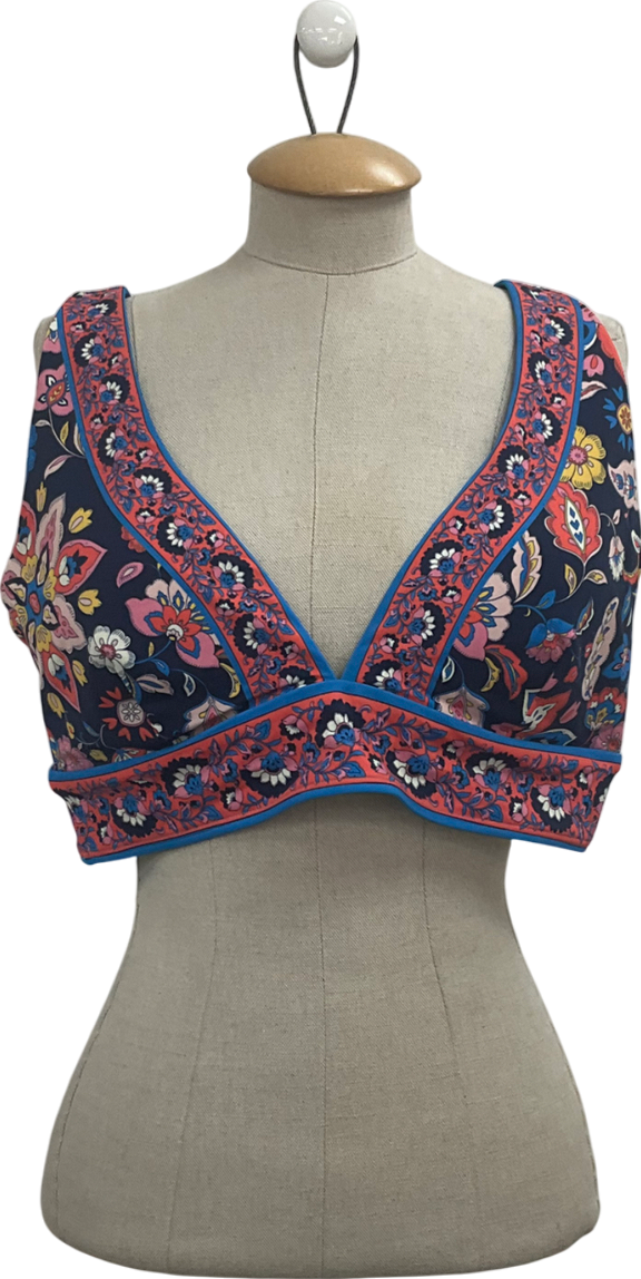 Boden Multicoloured Porto Floral Print Bikini Top UK 18