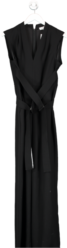 REISS Black Riyo Fitted Belt Strap Jumpsuit UK 12