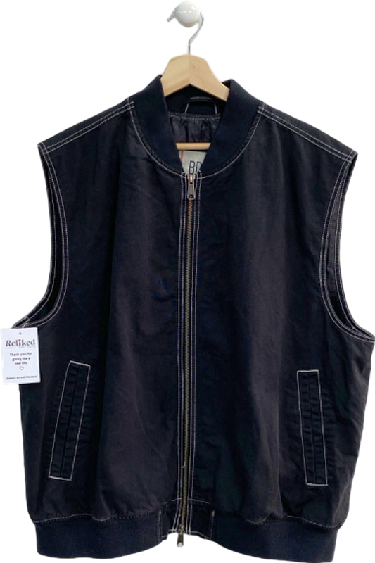 BDG Black Sleeveless Zip Up Vest XL