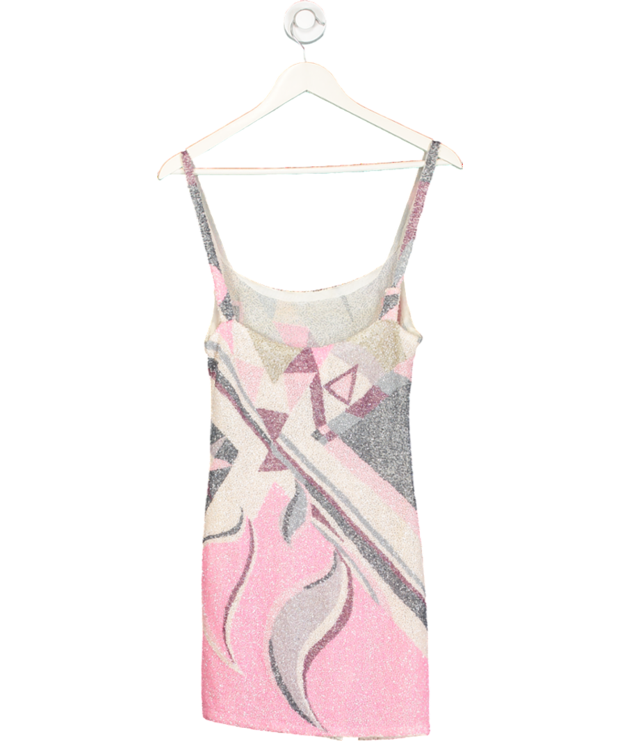 oceanus Multicoloured Sofia Handed Beaded Mini Dress UK XS