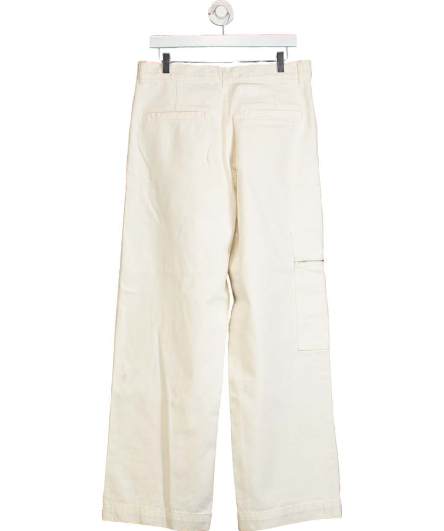 MANGO White Pocket Wide Leg Jeans UK 12