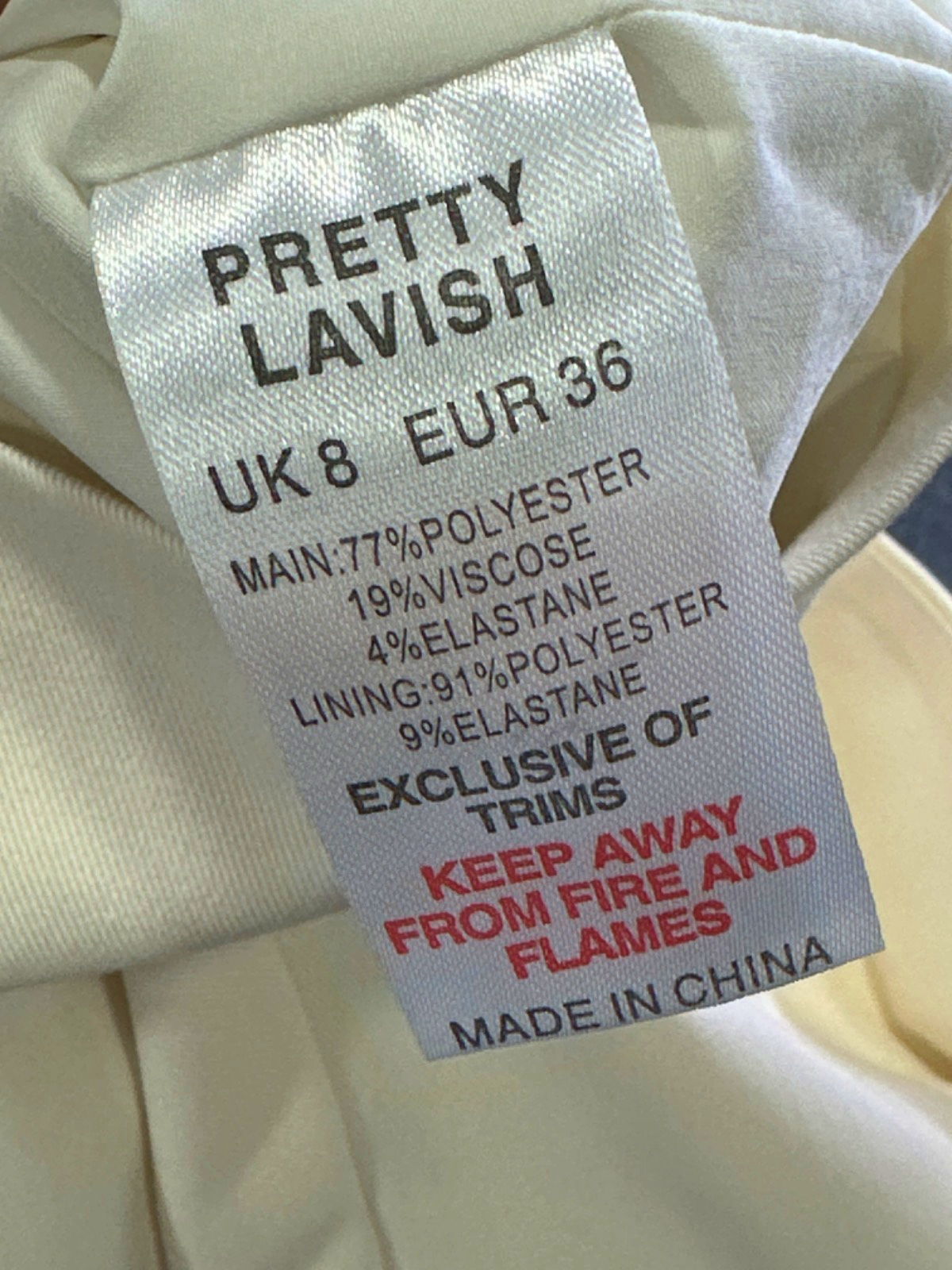 Pretty Lavish Oyster Breya Cropped Blazer UK 8