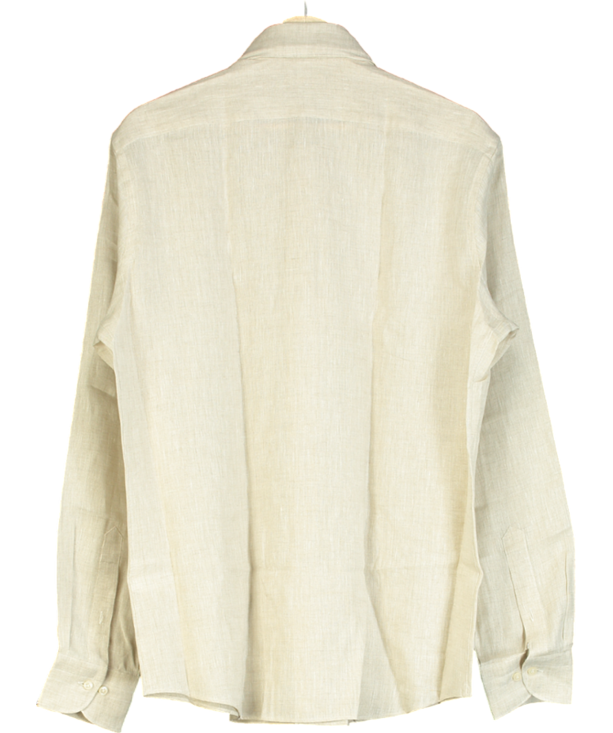 Suitsupply Beige Pure Linen Tailored Fit Shirt UK L