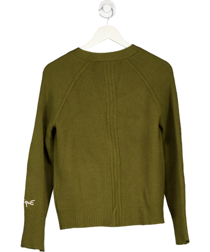 Fabrique Green Sofia Double Pocket Cardigan In Merino-cashmere Blend Knit UK S