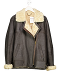 Lakeland Dark Brown Leather And Shearling Jacket UK 16