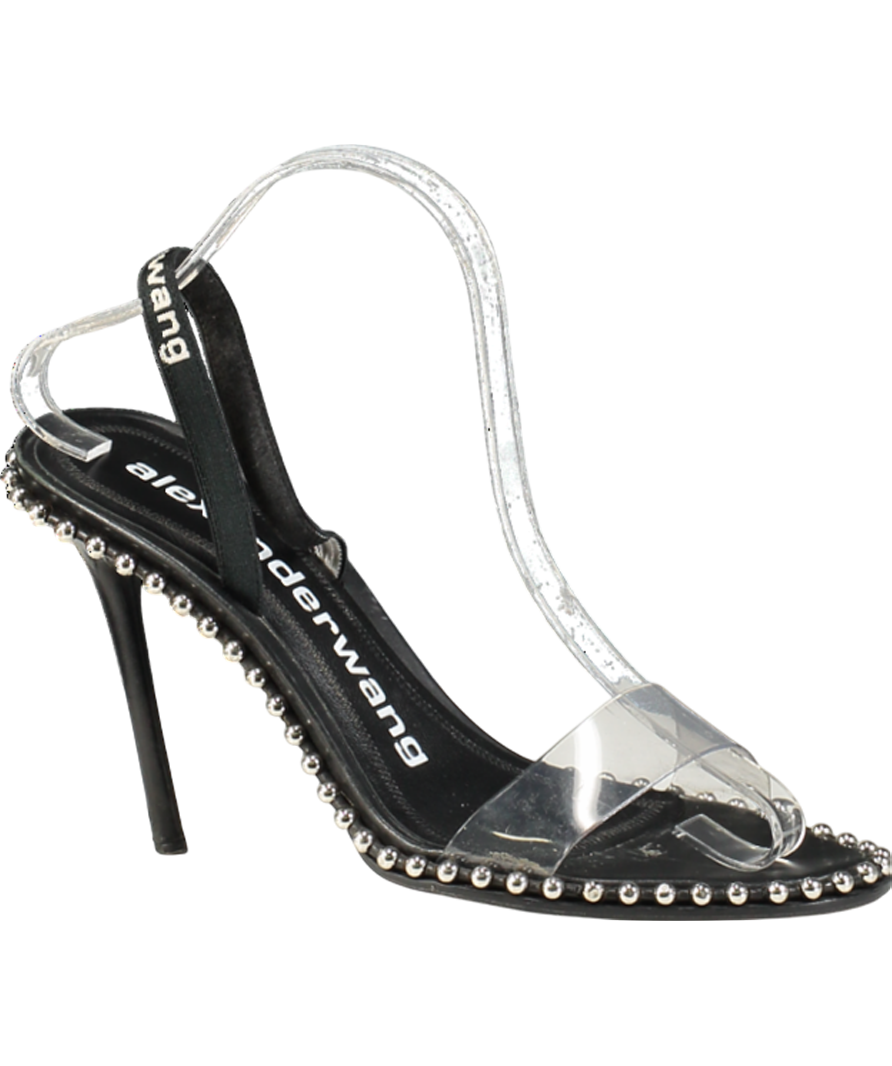 Alexander Wang Black Nova Heeled Slingback Sandals UK 6 EU 39 👠