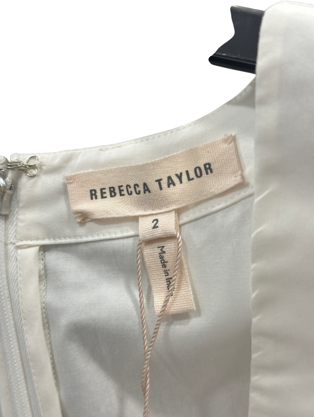 Rebecca Taylor White 100% Cotton Ivory Peplum Top UK XS