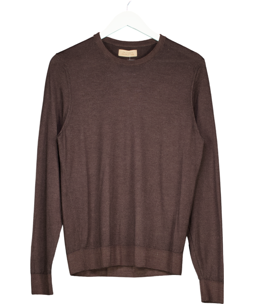 Falconeri Brown Round-neck Ultrafine Cashmere Jumper UK S