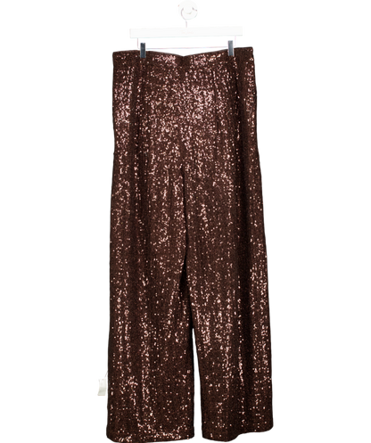 Monsoon X Sarah Corbett-winder Wide Leg Sequin Trousers Bronze UK 20