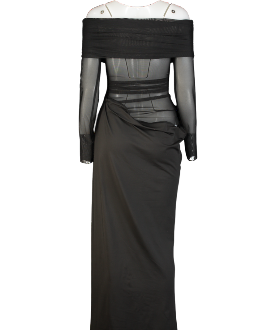 Black Off Shoulder Maxi Dress UK L