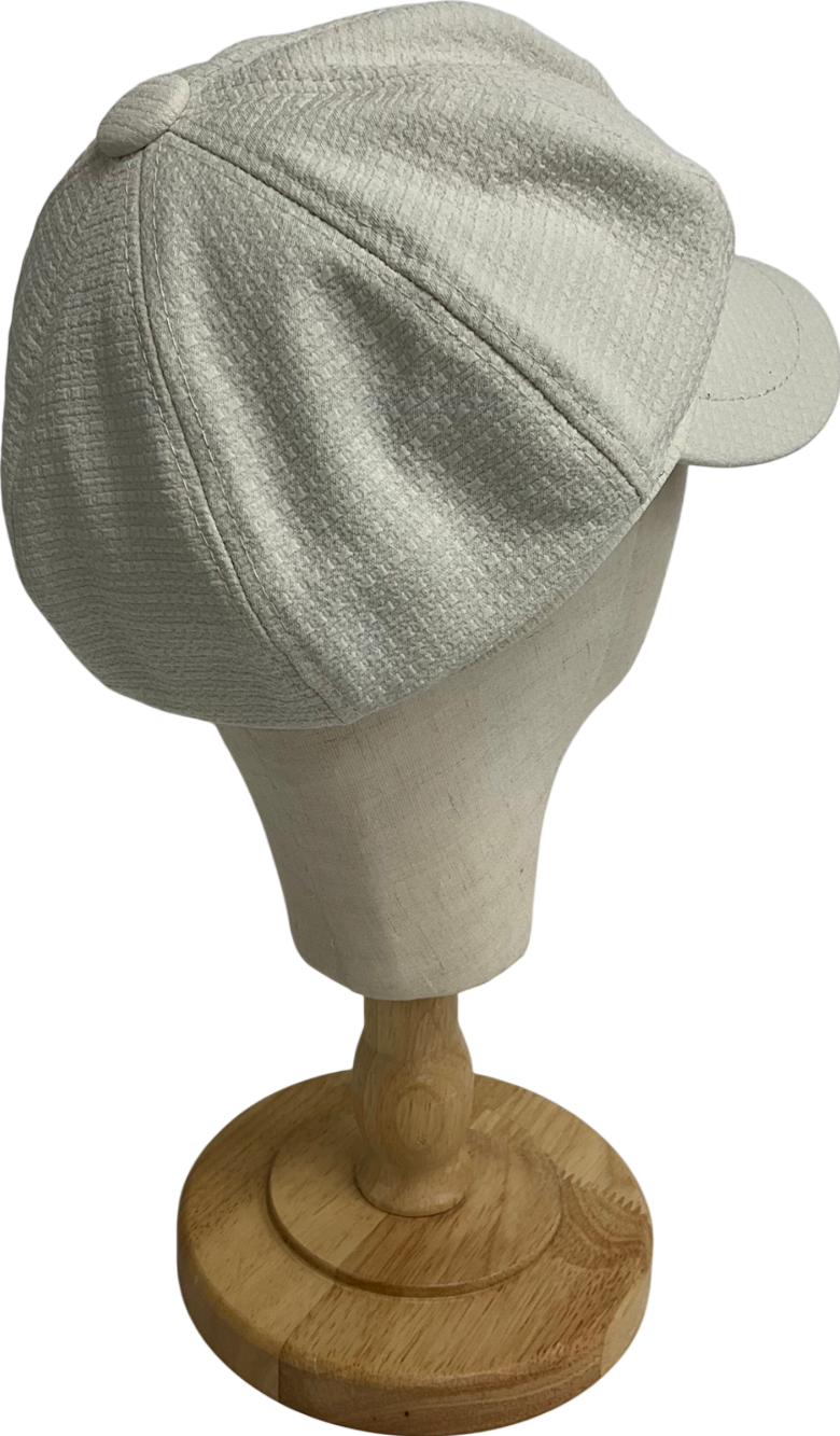 White Womens Felt Baker Boy Hat One Size